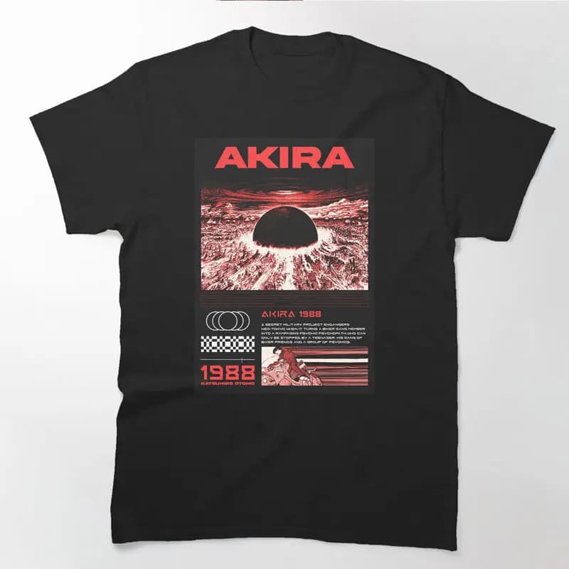 Akira Cyberpunk City Explosion Anime Gift T‑Shirt 0807 Retro Sci‑Fi Manga Graphic Tee Shotaro Kaneda Neo‑Tokyo Unisex Streetwear
