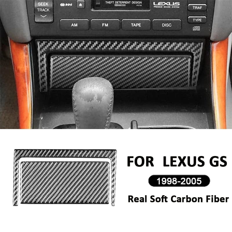For LEXUS GS 1998-2005 Carbon Fiber Car Central Console Ashtray Panel Soot box Trim Cover Interior Decoration Sticker Car Parts