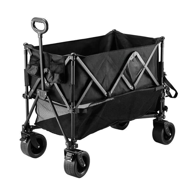 Camping cart rear door camping cart large folding gathering outdoor picnic cart night market stall special trolley