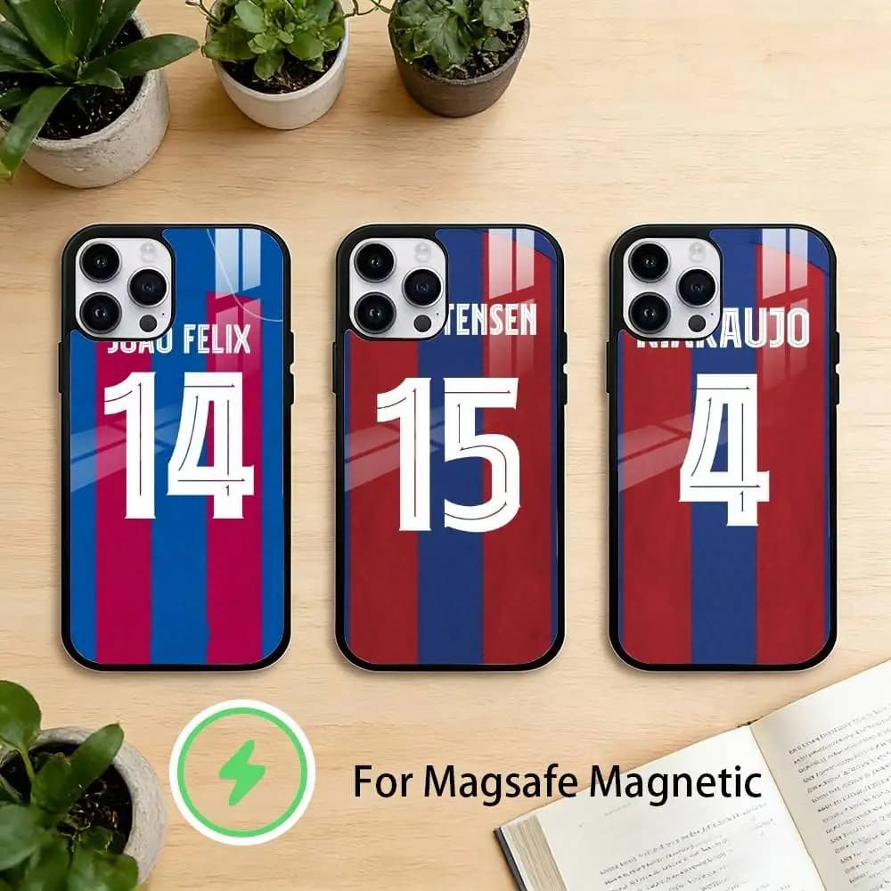F-FootBall N-Number Phone Case For iPhone 17,16,15,14,13,12,Plus,Pro,Max For Magnetic Wireless Charge