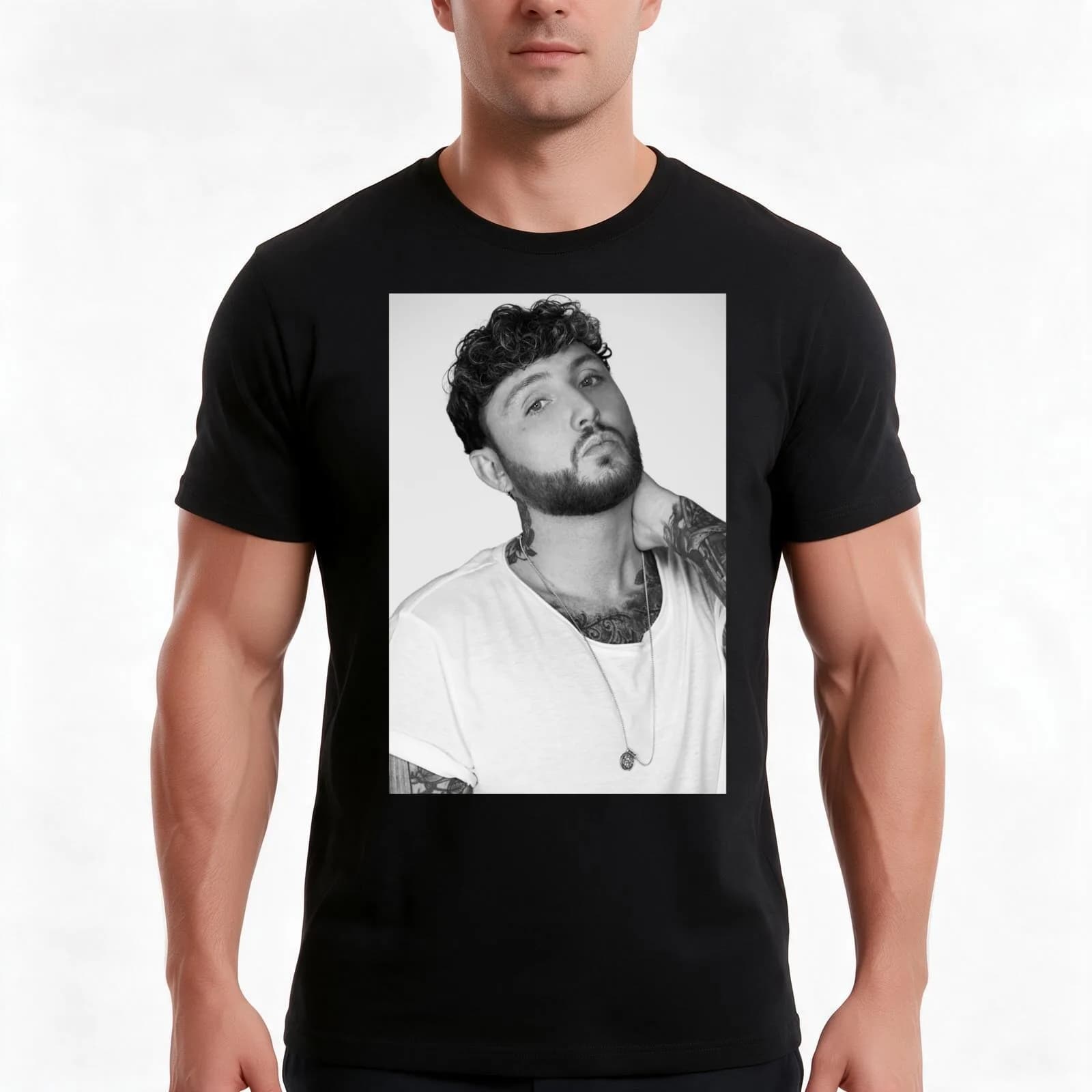 james arthur in white shine xaveer T-Shirt, Summer Casual Cotton Tee, Oversized Streetwear Tops, Vintage Graphic Print