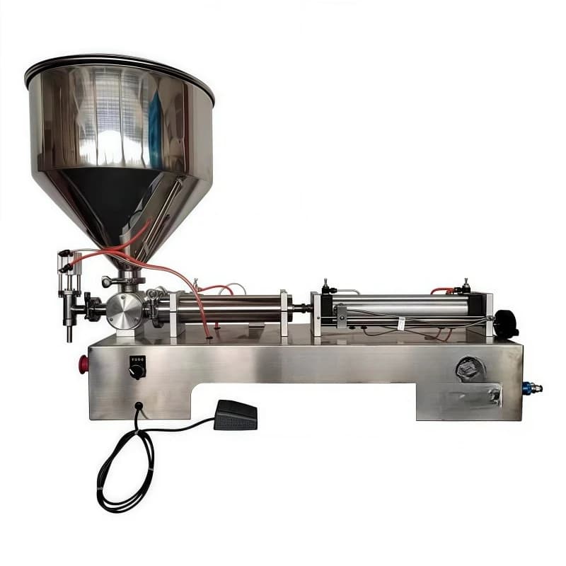 Semi-automatic horizontal liquid paste equipment, adjustable filling capacity from 50-5000 ml