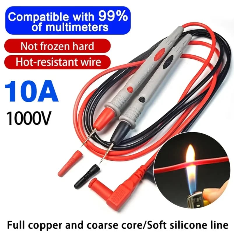 1000V 10A Digital Multimeter Probe Test Leads Universal Needle Tip Multi Meter Tester Lead Probe Wire Pen Cable
