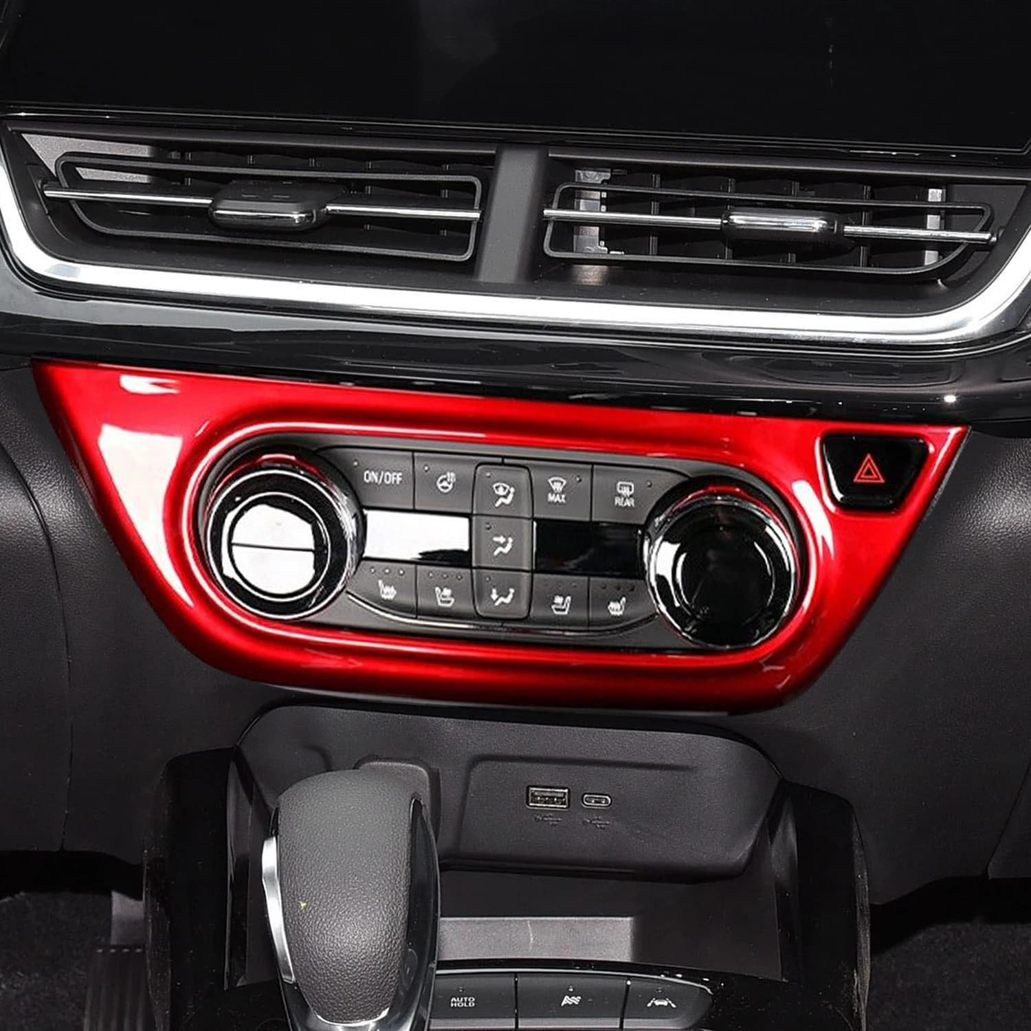 Only Fit LHD! For Chevrolet Trax 2024 ABS Gloss Red Air Condition Switch Panel Control Cover Trim Car Accessories