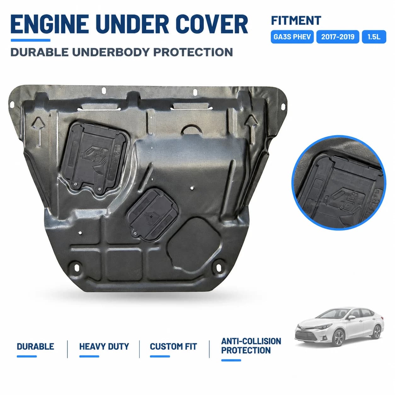 Engine Skid Plate Engine Shield For GAC Trumpchi GA3S PHEV 2017-2019 1.5L No Drilling Chassis Bottom Protection Guard