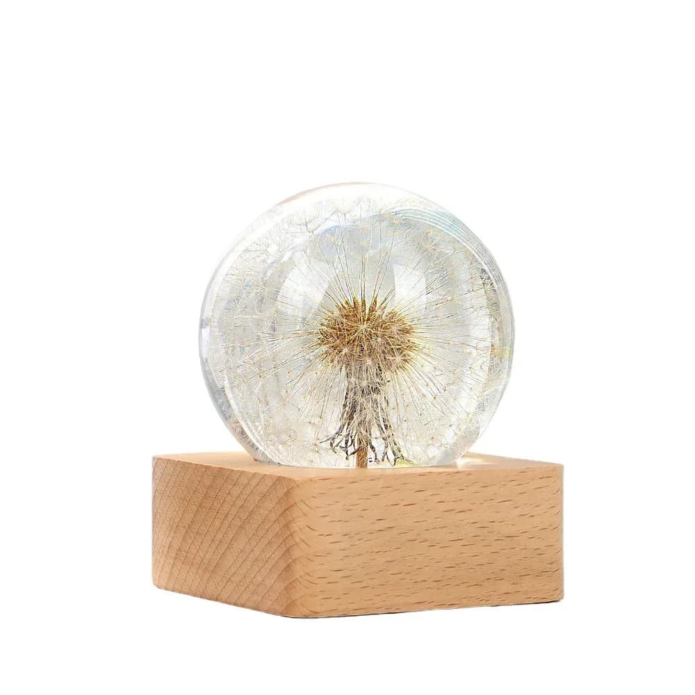 Dandelion crystal ball night light epoxy Epoxy handmade resin