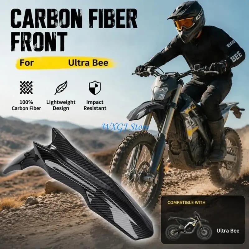 37JE Motorcycle Wheel Cover Panel with Carbon Texture Mud Guard Trim