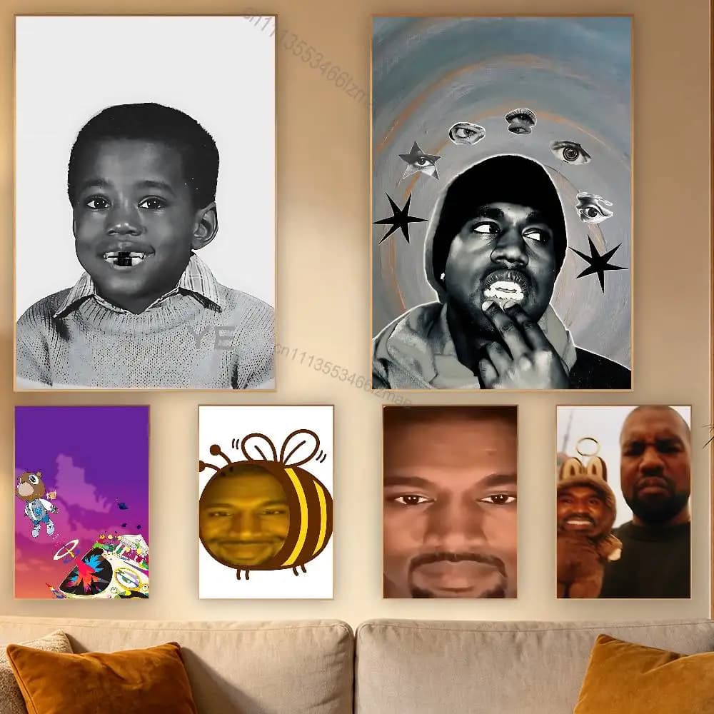 K-Kanye W-West B-Bully Poster Retro Paper Sticker DIY Room Bar Cafe Aesthetic Art Wall Painting