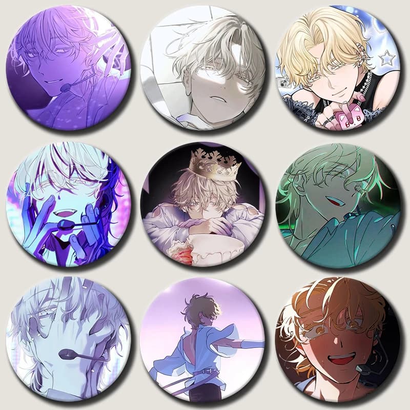 Anime Peripheral Alien Stage Button Pins for Backpack Decor Cartoon Character Luka Round Brooch Clothes Accessories Jewelry Gift