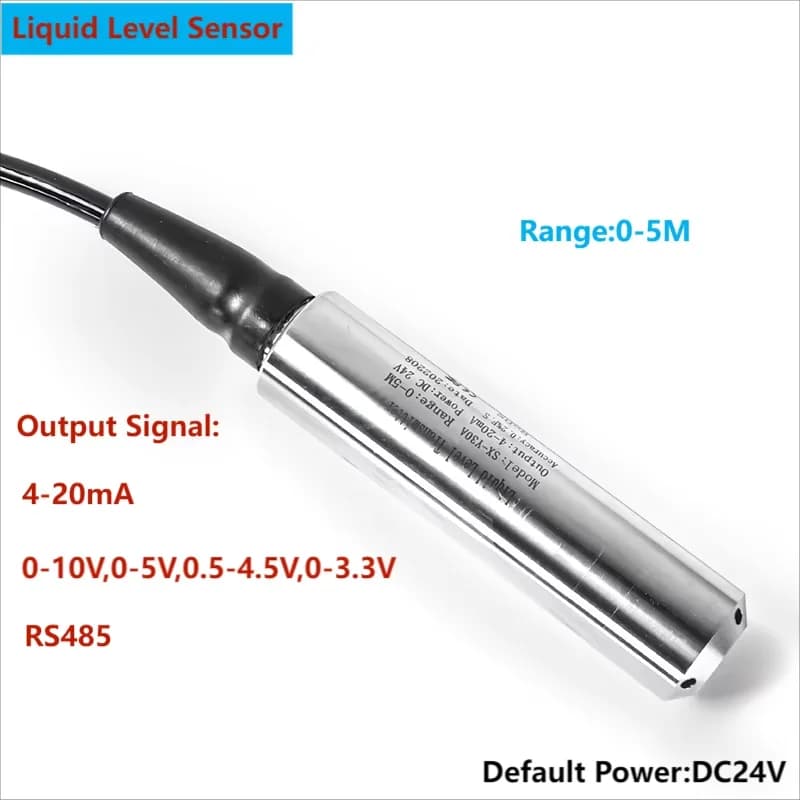 1m 3m 5m to 4-20mA Liquid Level Transmitter RS485 Water Level Transmitter 0-3.3V Submersible Liquid Level Sensor for Tank