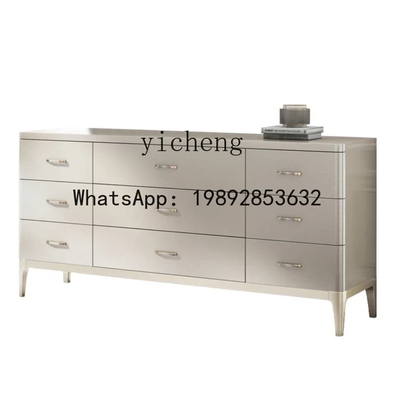 LYY  Chest of Drawers Bedroom Storage Cabinet Solid Wood Locker Simple Nine-Drawer Cabinet Living Room Entrance Cabinet