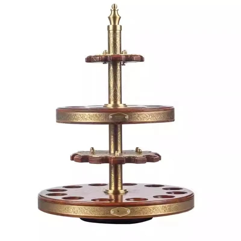 Pipe holder, multi-slot pipe rotating display stand