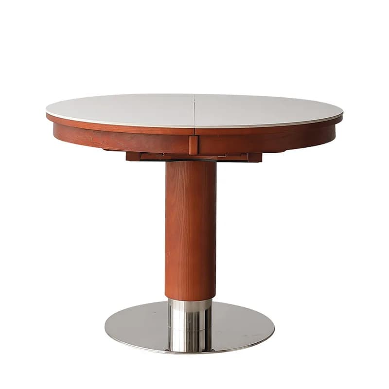 Square dual-purpose wooden travertine dining table retro foldable retractable home medieval style small apartment