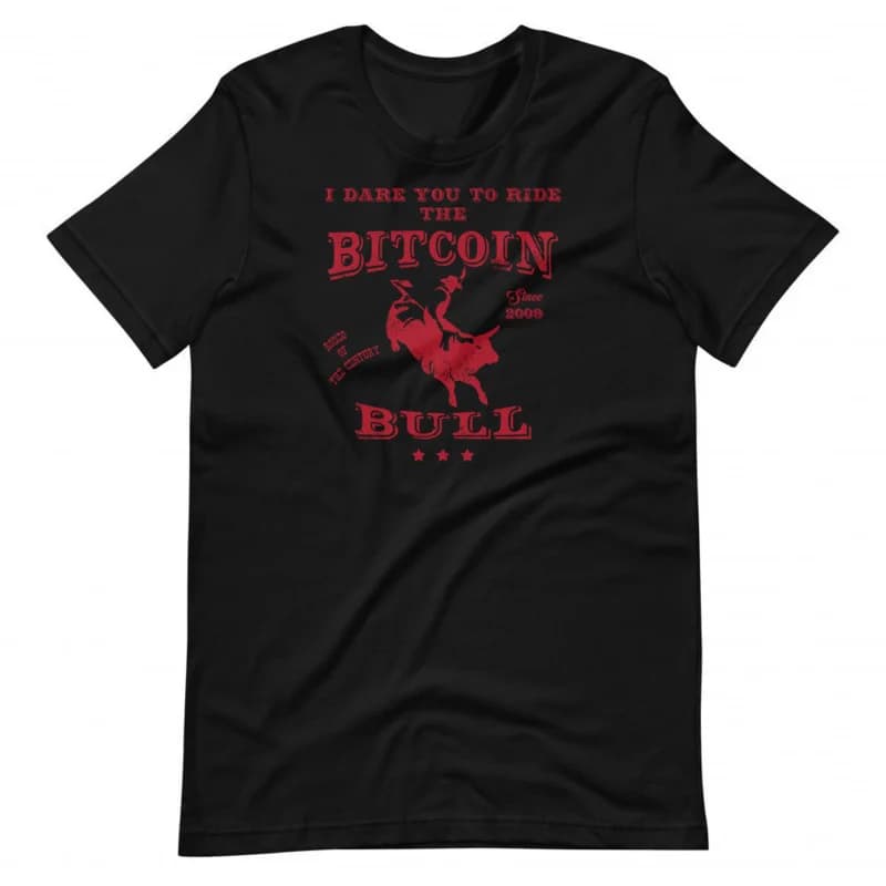 Vintage Bitcoin Bull Gift t shirt for Crypto Traders BTC Fan Bitcoin Symbol tee 100% cotton printed Graphic clothes All size top