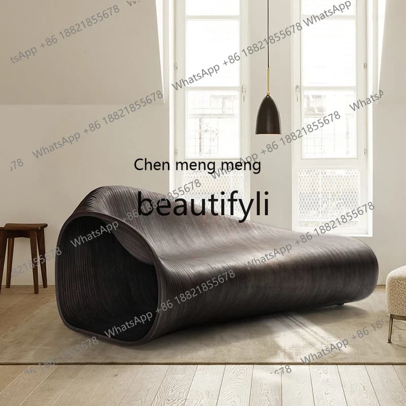 Nordic Art Bench Solid Wood Sofa Villa Courtyard Hotel Sun Room Leisure Furniture