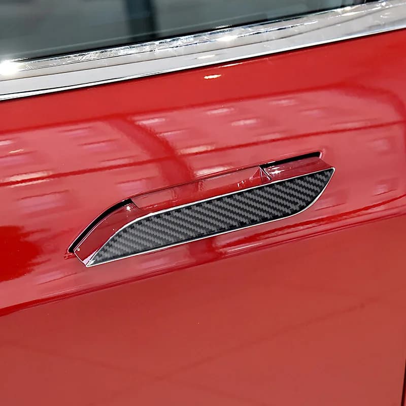 For Tesla Model S Carbon Fiber Door Handle Decorative Stickers Auto Accessories