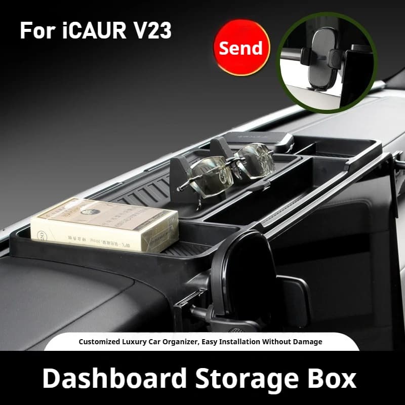 For Chery ICAR V23 ICAUR V23 V23S Car Multi Functional Storage Box Behind The Screen Silicone Dashboard Storage Box Auto Parts