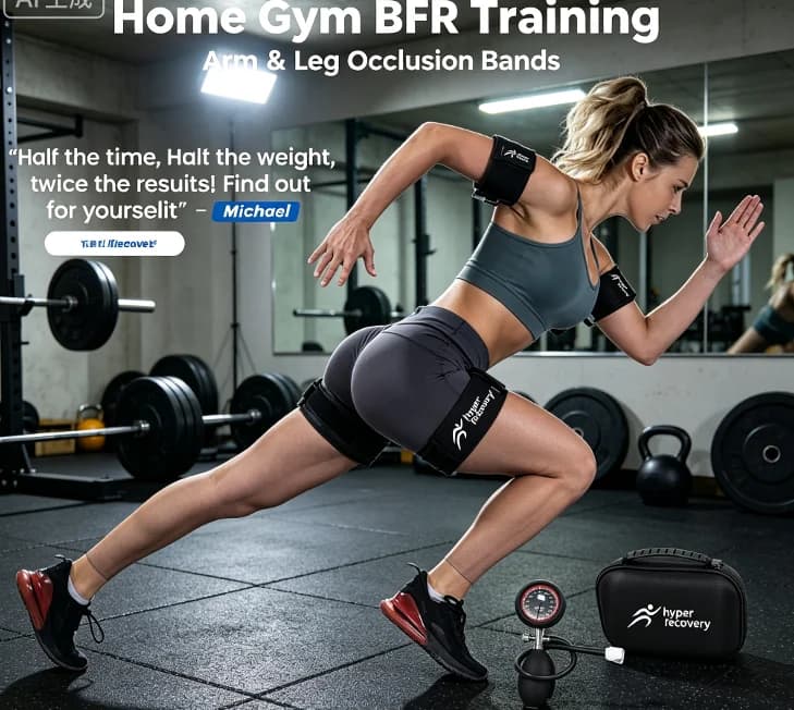 Hyper Recovery BFR Bands Blood Flow Restriction Occlusion Straps for Home Gym Fitness Muscle Building Workout