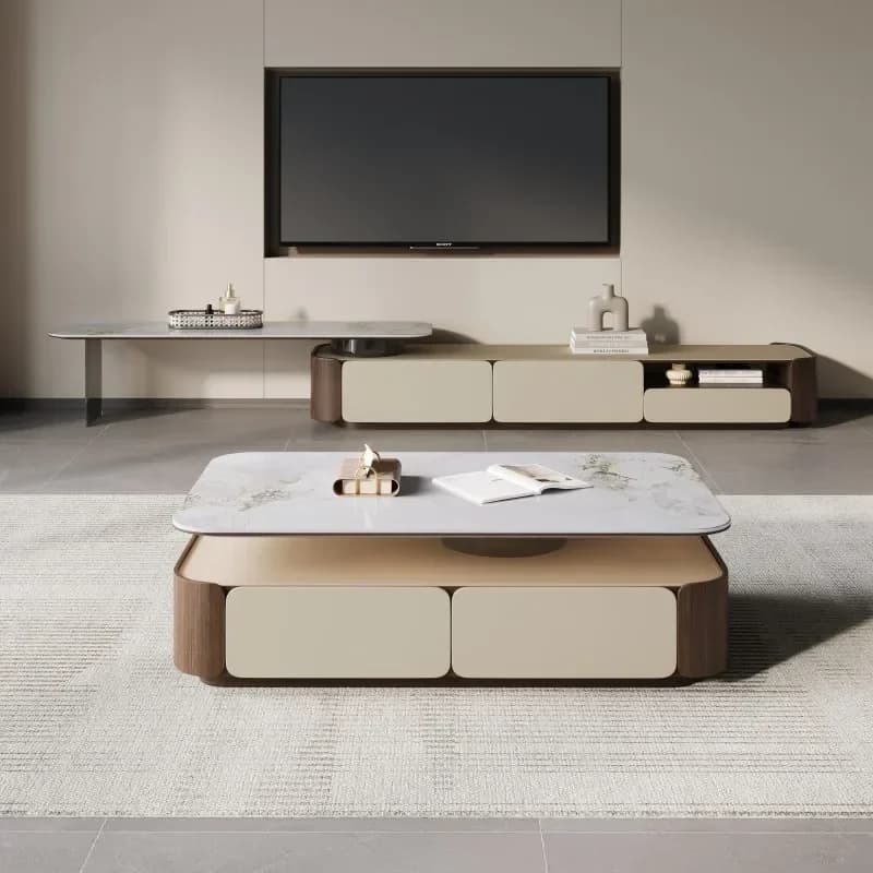 Clear Hardcover Design Coffee Tables Luxury Wood Modern Floor Italian Coffee Table Living Room Tavolino Da Salotto Furniture