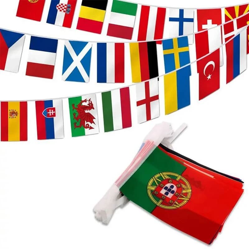 Xvggdg NEW Europe Countries Flag 24pcs Country Flag Bunting National String Flags Banner  Event  Decor