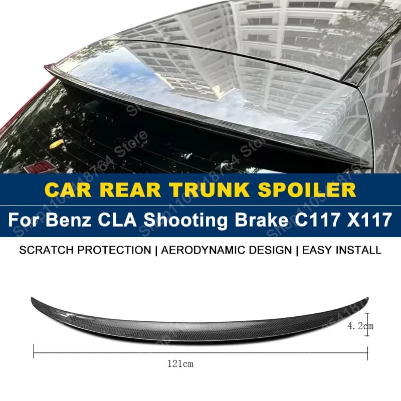 Fit For Mercedes Benz Accessories CLA Shooting Brake C117 X117 2013+ Car Rear Roof Trunk Spoiler Wing Boot Lip Glossy Black