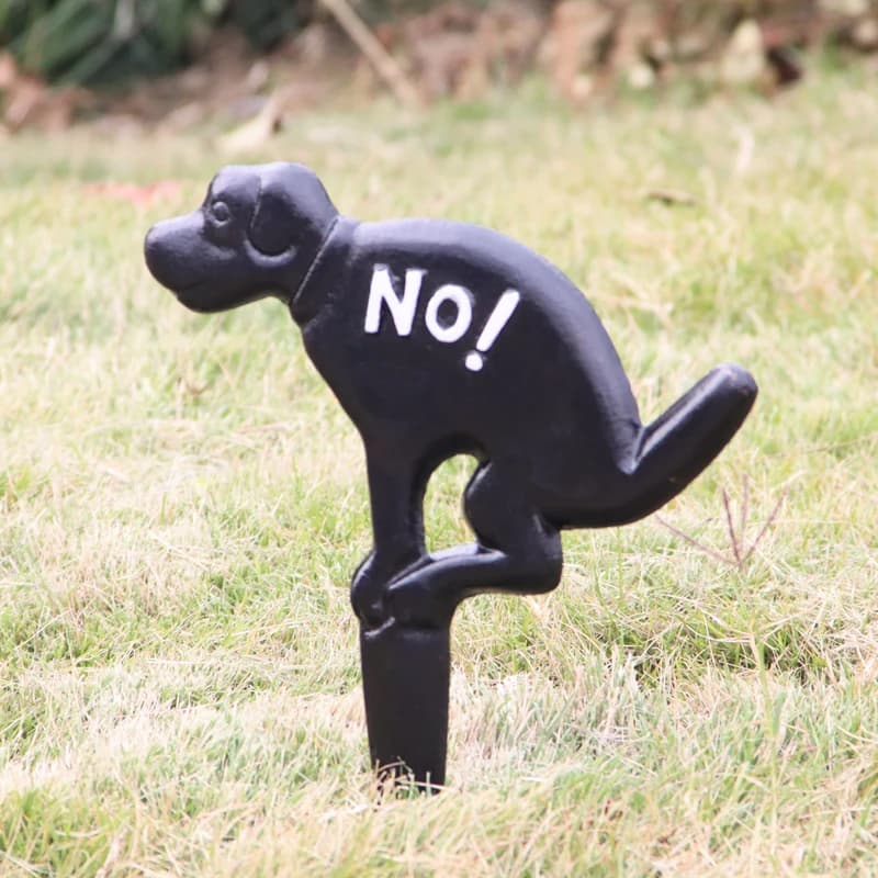 Antique Black No Dog Pooping Cast Iron Plug Signs For Home Garden Yard Grass Lawn Decoration Keep Your Dog Off Grass Plaques
