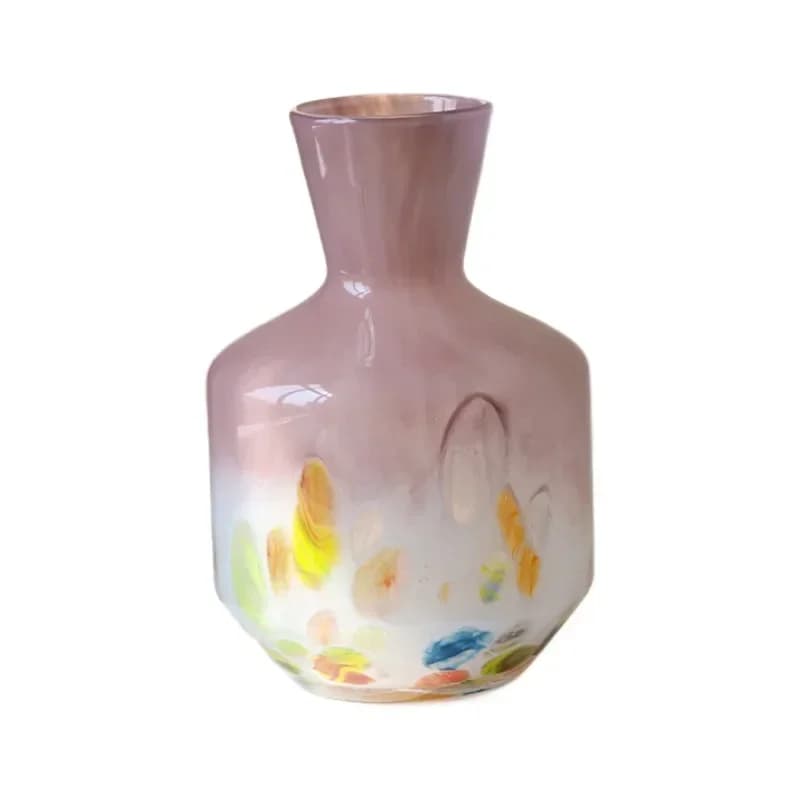 Home Furnishing Medieval Fenton Pink Jade Glass Vase Model House Living Room Home Ornament