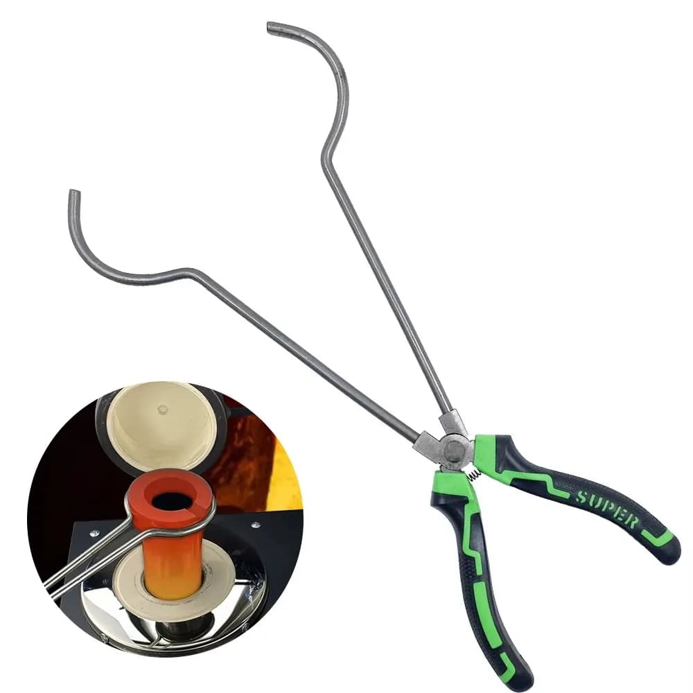 Practical Clamp Crucible Tongs for Goldsmithing, High Temp Furnace Clamp, Rustproof Graphite Quartz Crucible Pliers, Gold Melt T