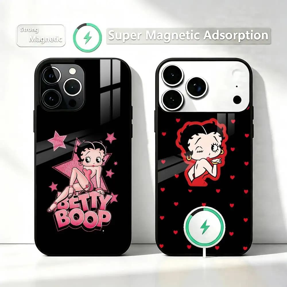 B-Betty Cute B-Boop  Phone Case For iPhone17,16,15,14,13,12,11 Plus,Pro Compatible with magnetic wireless charging