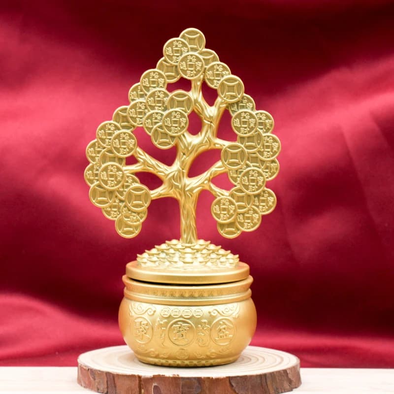 Fortune Rotating Ornament for Home Decor, Wine Decoration, Living Room TV Cabinet Money Tree, Opening Gi
