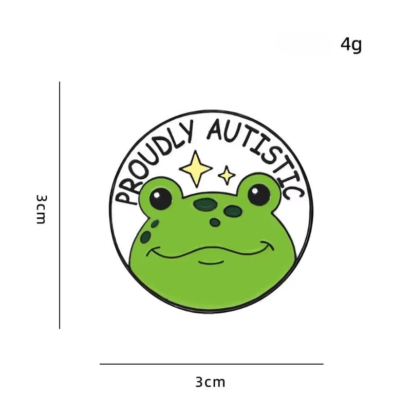 Creative Autism Awareness Frog Modeling English Slogans Brooch Metal Pin Colorful Cartoon Badges DIY Clothing Bags Hat Accessory
