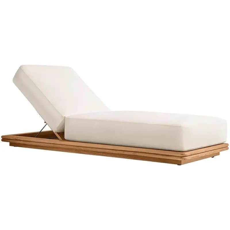 Outdoor bed swimming pool loungers, solid wood villa courtyard garden hotel homestay teak furniture