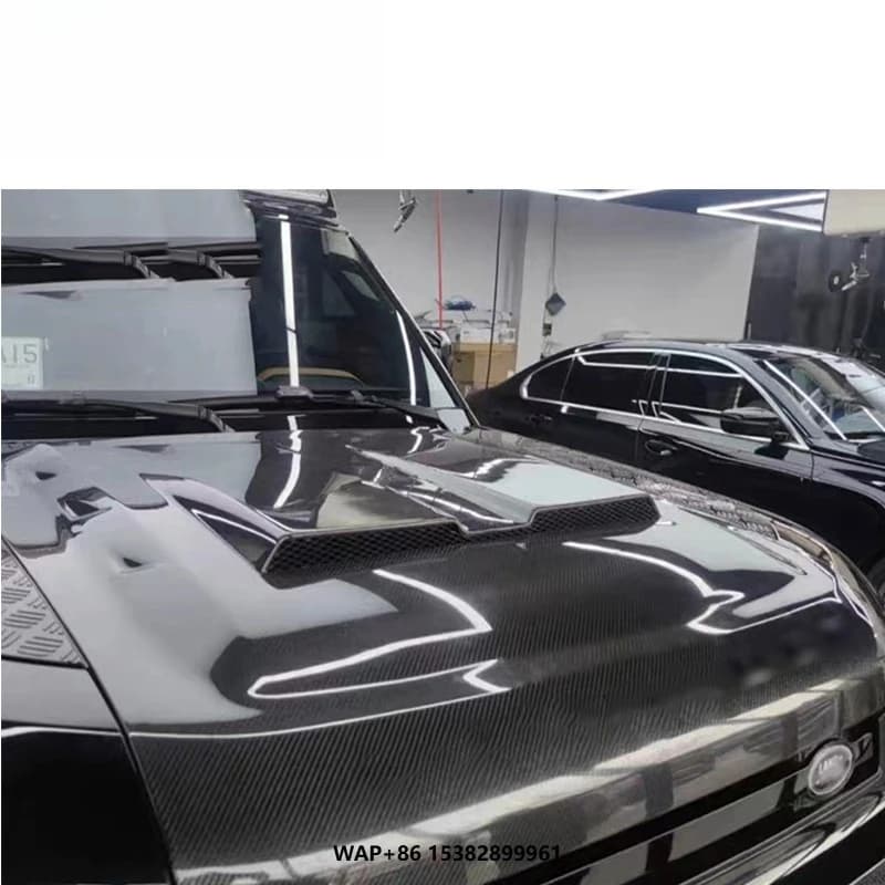 Defender 90/110/130 Dry Carbon Fiber Material Hood Bonnet Defender SVR Engine Hoods Car Exterior Parts Scoop Covers
