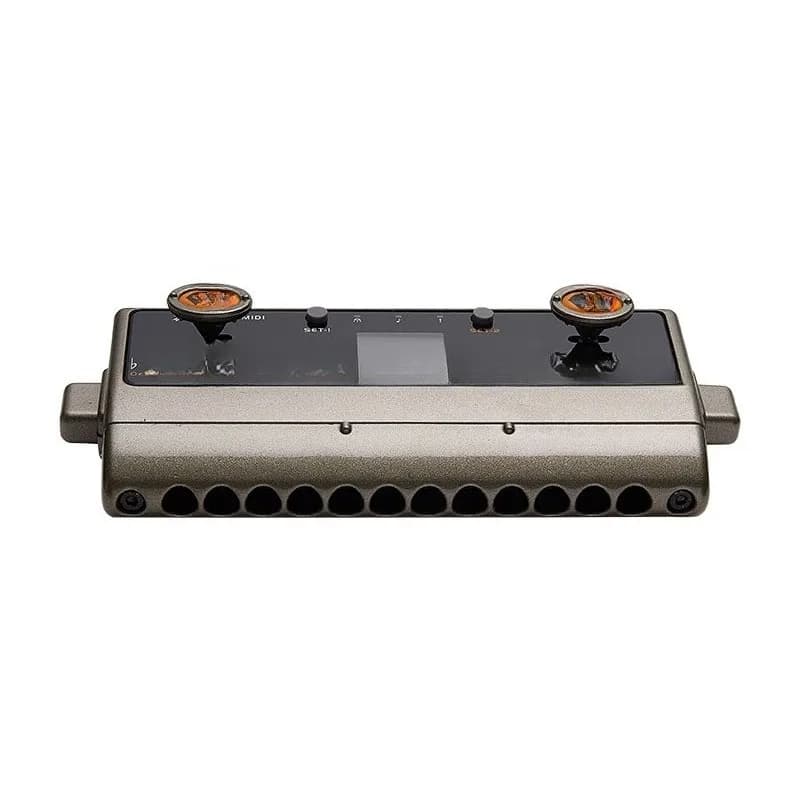 The new digital harmonica comes with its own speakers, MIDI instruments have built-in music