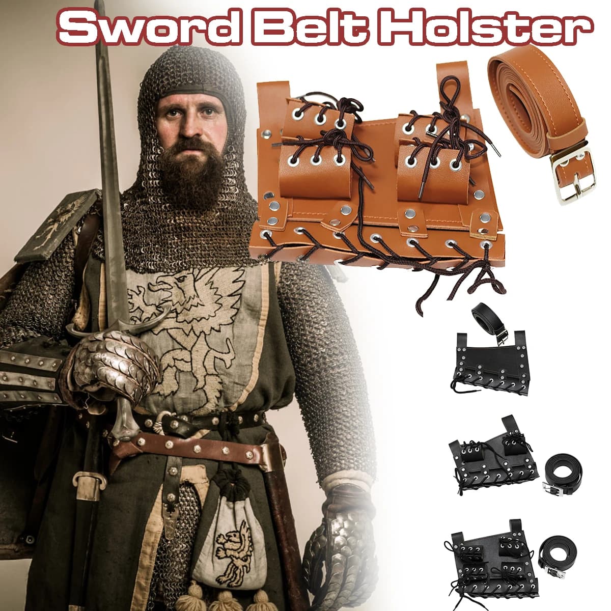 PU Leather Cutter Belt Backpack Hanger Holster Adult Men Cutting Belts Medieval Dancewear Cosplay Holder Cosplay Costume