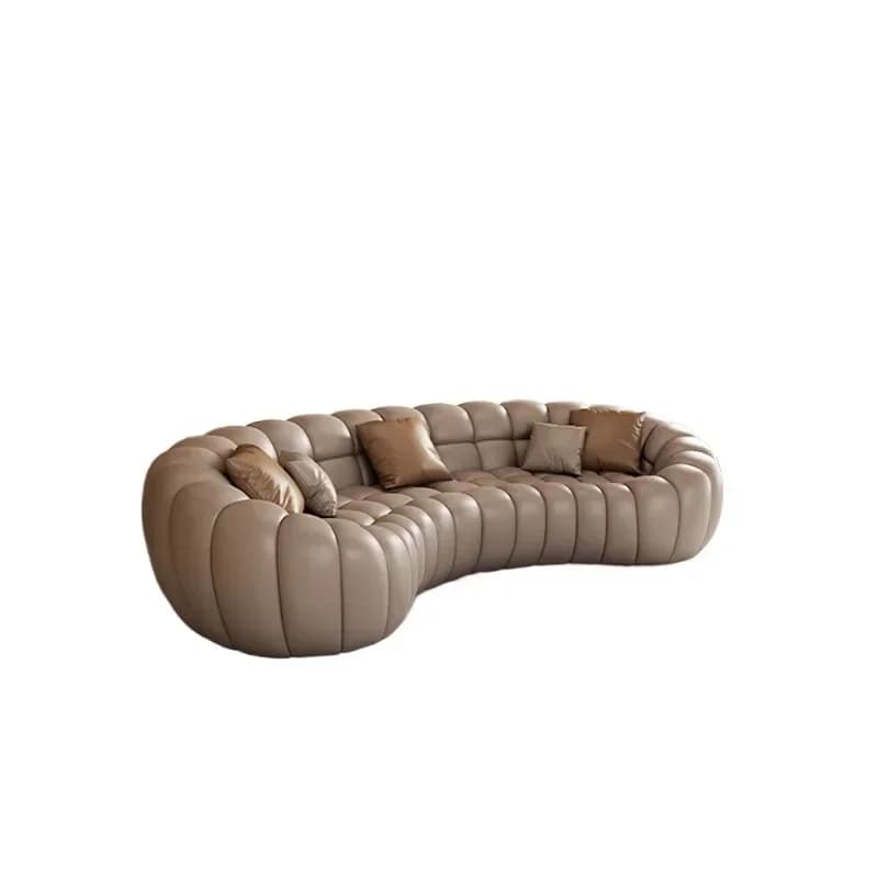 Italian minimalist sofa living room corner large apartment fabric designer creative curved Rochburg bubble