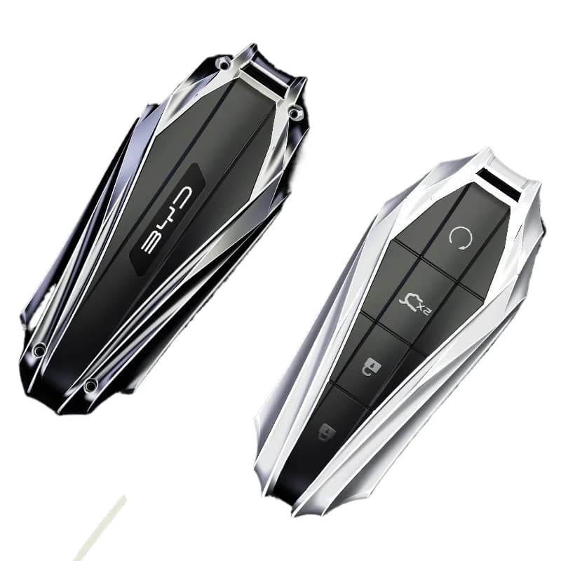 Key Fob Cover for BYD Dolphin/Song Plus/Han EV/Qin DM-i/Yuan Pro/Tang DMP/Corvette 07/Seal - KeyCase Shell with Keychain