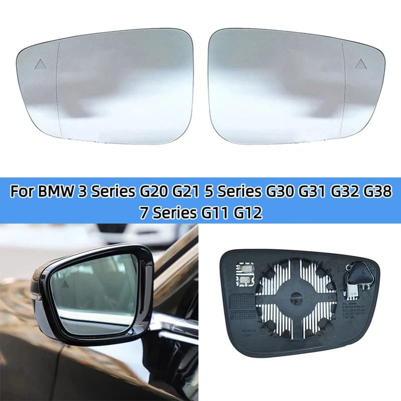 For BMW 3 Series G20 G21 5 Series G30 G31 G32 G38 7 Series G11 G12 Left Right Heated Blind Spot Warning Wing Rear Mirror Glass