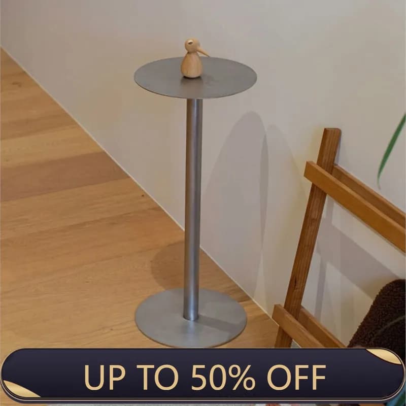 MOMO Industrial Style Stainless Steel Small Round Table Shop Snack Dessert Milk Tea Shop Table Commercial Cafe