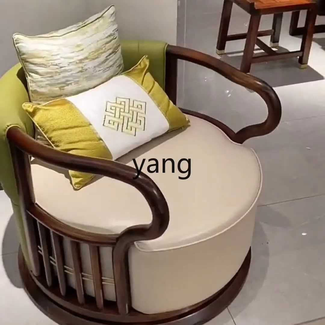 LTT， new Chinese ebony solid wood casual rotating sofa chair modern reception balcony negotiation chair