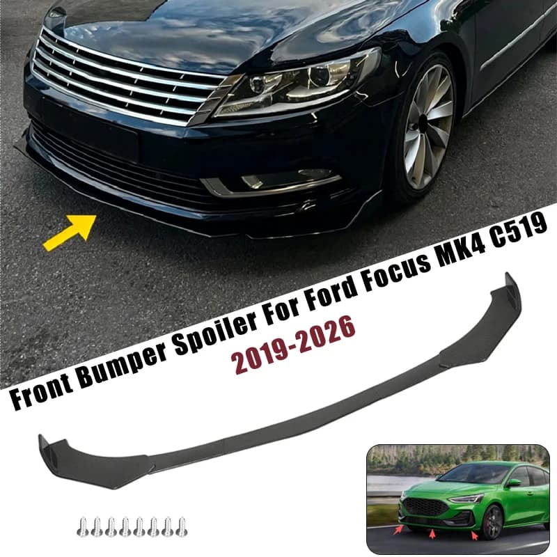 Sport Front Bumper Splitter Spoiler Lip For Ford Focus MK4 C519 2019-2026 5Pcs Adjustable Sectional Car Exterior Tuning Body Kit