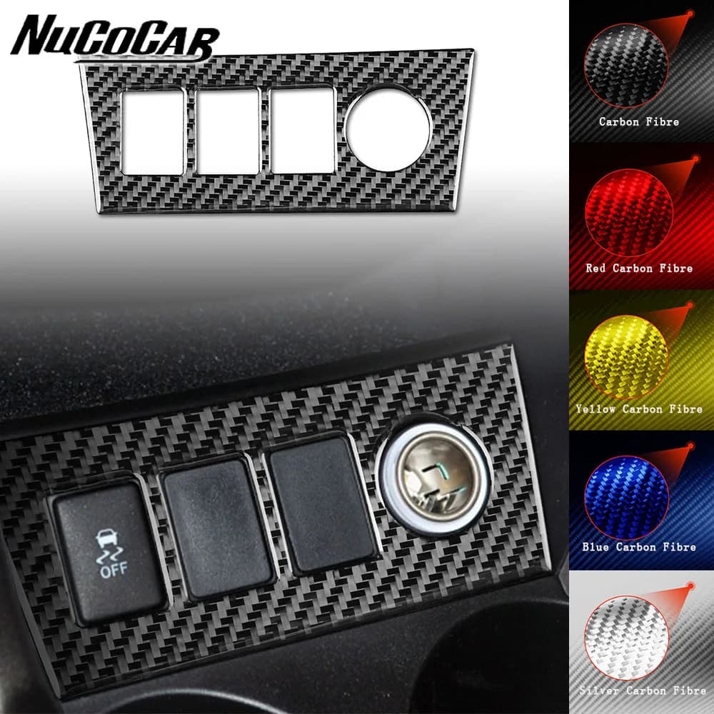 For Toyota RAV4 2006-2013 Carbon Fiber Instrument cigarette lighter panel Cover Car Accessories Interior Decorative Stickers