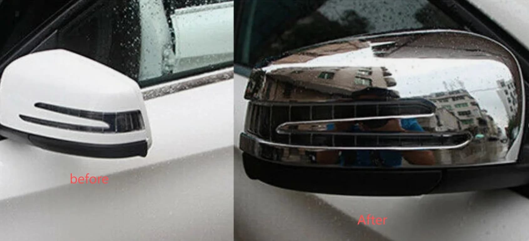 Premium Grade Chrome Side Mirror Cover For Mercedes Benz W204 W212 W221 CLA GLA GLK