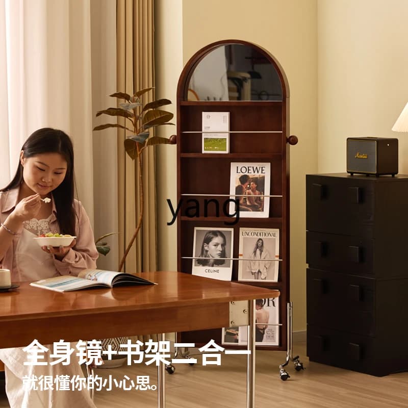 LH1  medieval style moving floor mirror corner rotating full body mirror