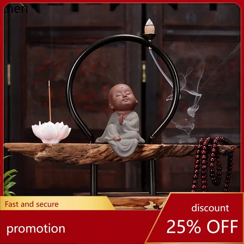 Cz1 weathered wood incense burner aromatherapy burner ceramic zen novitiate living room incense holder ornament handmade