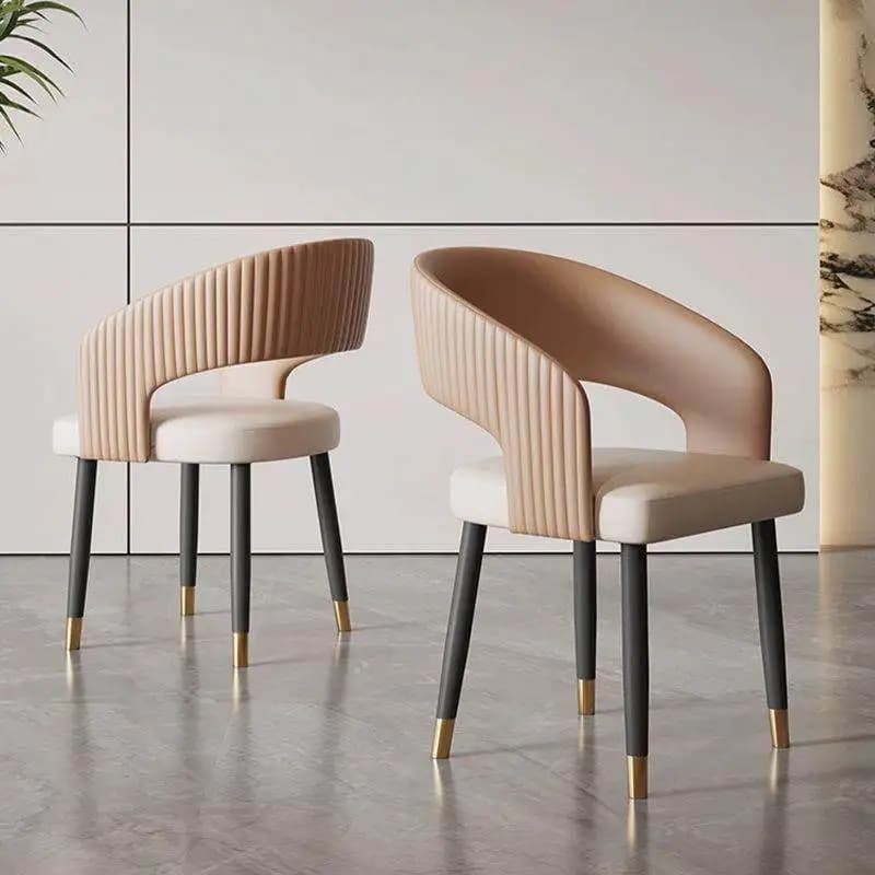 Italian Style Light Luxury Stainless Steel Dining Armchair Modern Minimalist Home Dining Room Designer Edition 2024 New Model