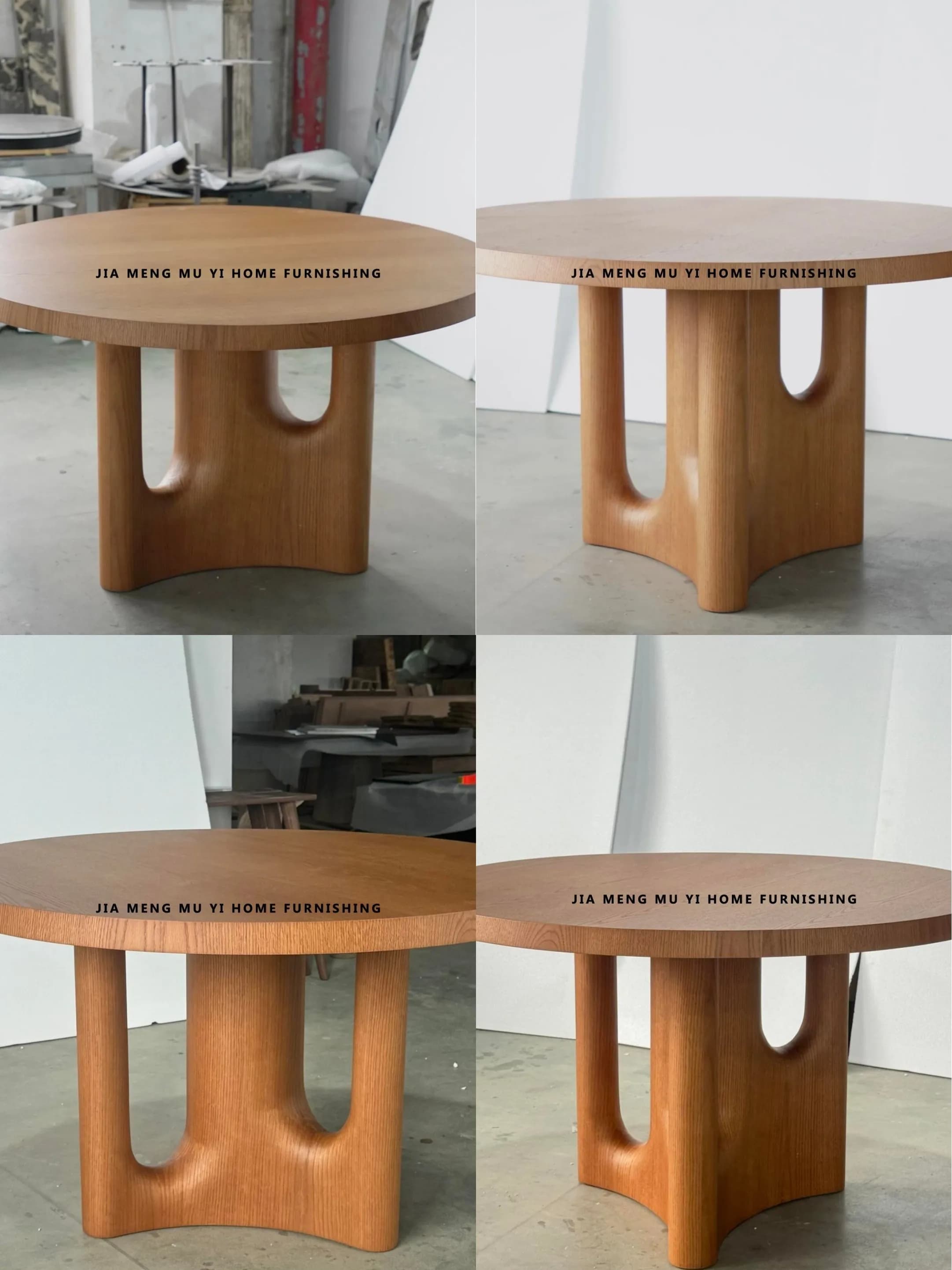 Vintage Solid Wood Round Dining Table Designer Creative Retro Nordic Simple Art Table for Living Room