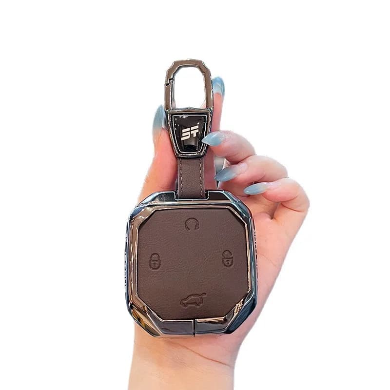Premium Zinc Alloy Key Cover Case for Jetour Traveller/Shanhai T2 - Protective Key Fob Shell Key Bag Chain