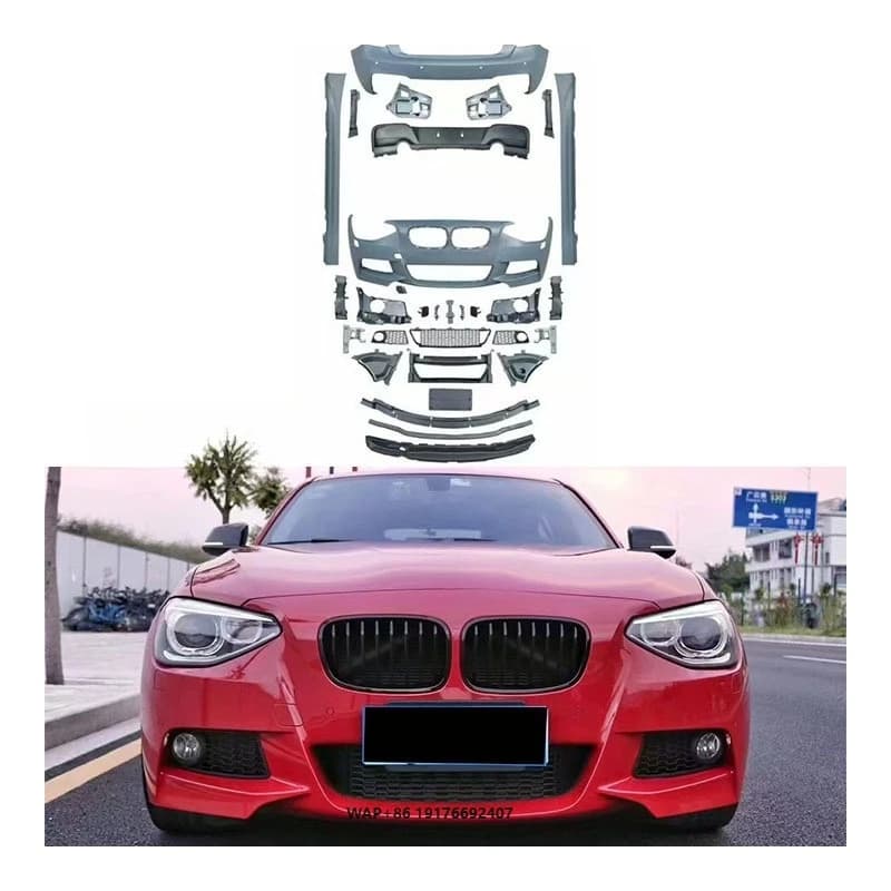 New Car Kit for 1 Series F20 Modified MT Large Surround Kit Front Bumper Grille Side Skirt Exhaust PP Molding Material