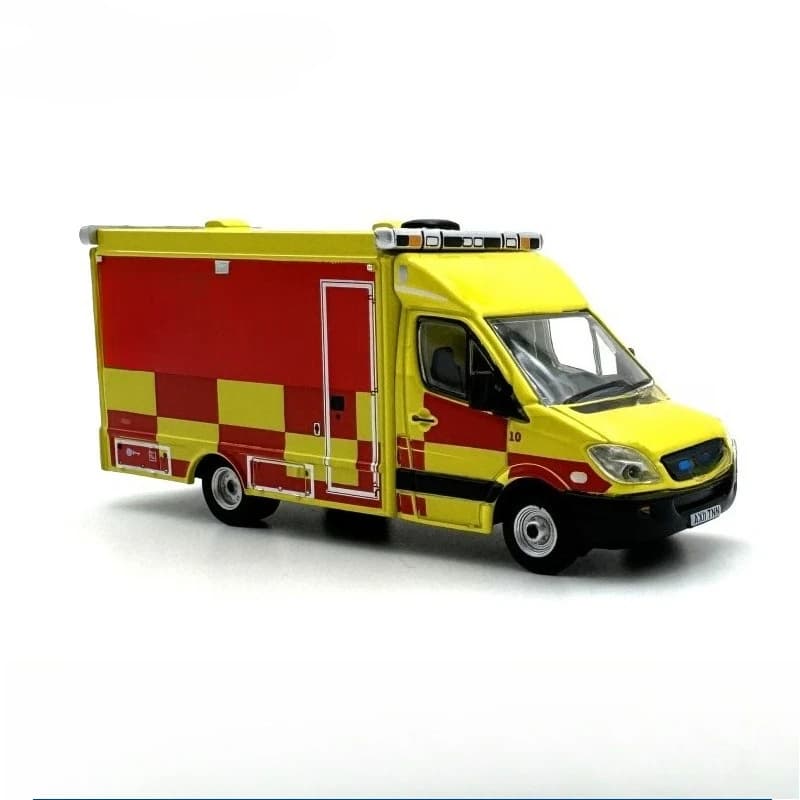 Fire emergency rescue vehicle, car model, collection alloy trolley, simulation ornament 1:76